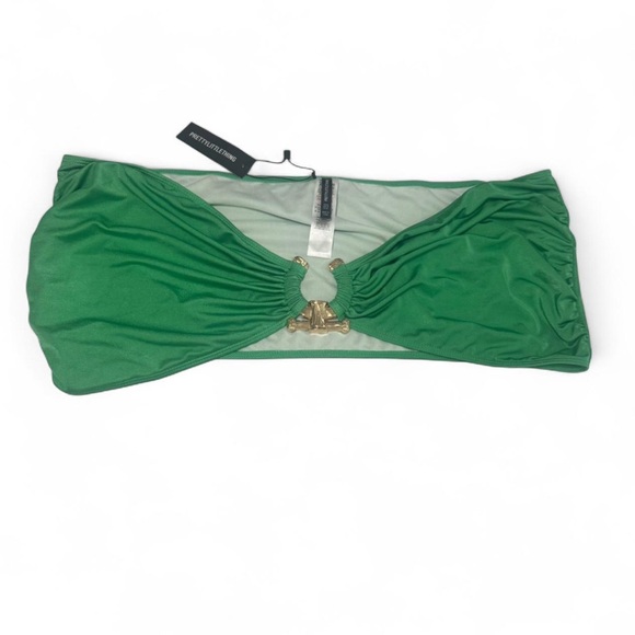 Size 22 PrettyLittleThing Green Strapless Bikini Top-Plus Size Swimwear – NWT - Picture 1 of 5